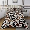 Cowhide Coverlet Set Farm Animal Fur Bedspread Queen/Full for Boy Girl Bedroom 2/3 Pcs Western Rustic Cowboy Farmhouse Quilt Set
