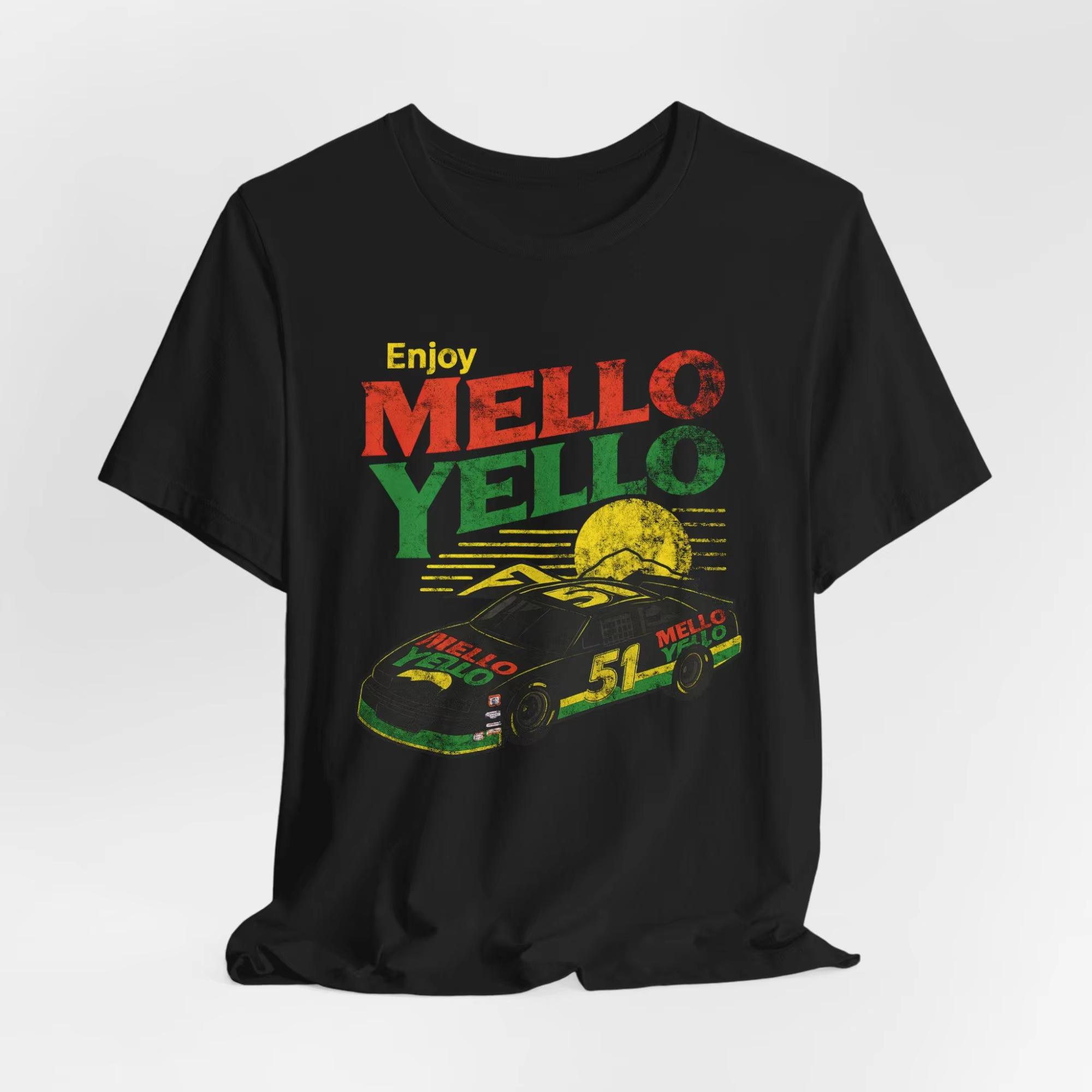 

Man Clothing 100Cotton Normcore Tshirt Mello Yello Race Car American Retro Streetwear Fashion Unisex Oversized Casual Shirt M