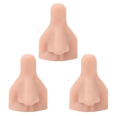 3PCS Silicone Nose Model Soft Flexible Reusable Simulation 3D Silicone Nose Model for Practice