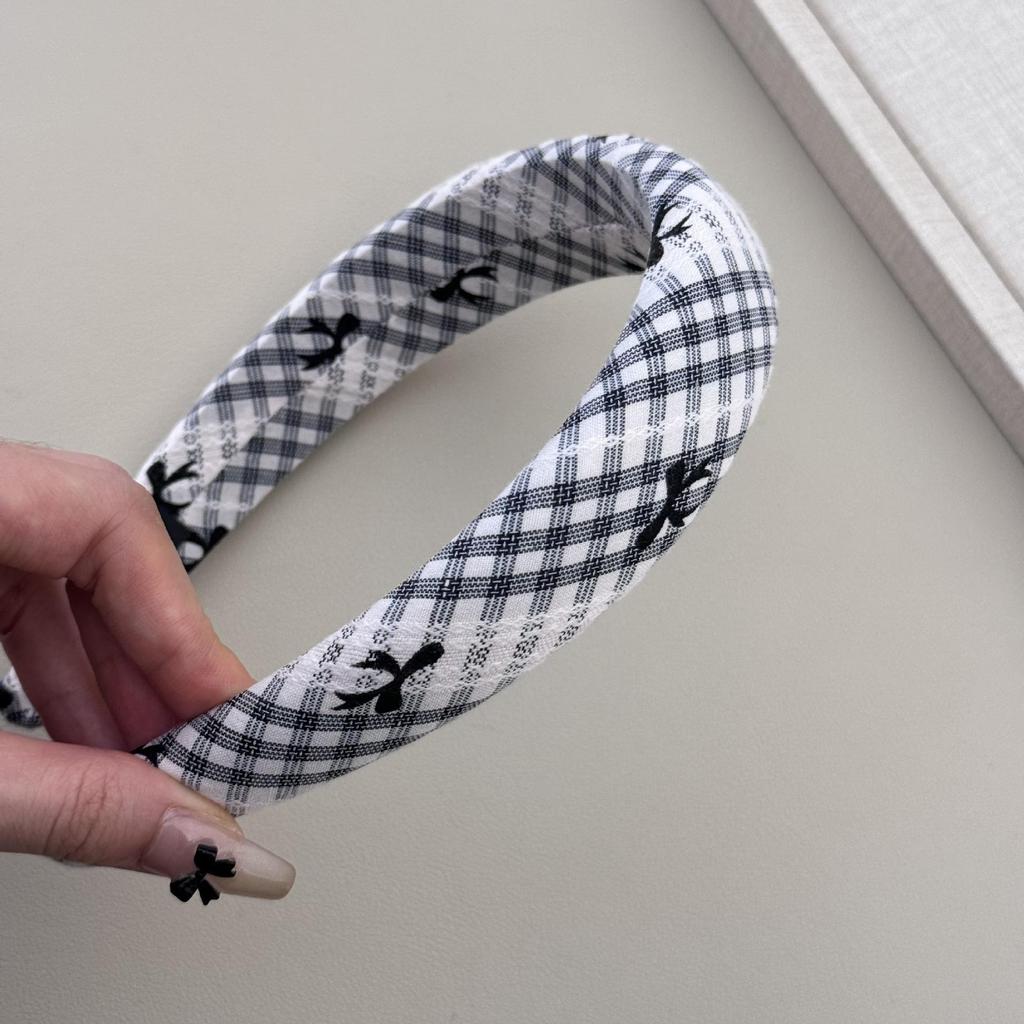 Advanced Plaid Bow Headband for Women - Fashionable Sponge Hair Accessory