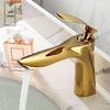 TLXT Gold Hoher Badezimmerwaschbeckenmischer Armatur
