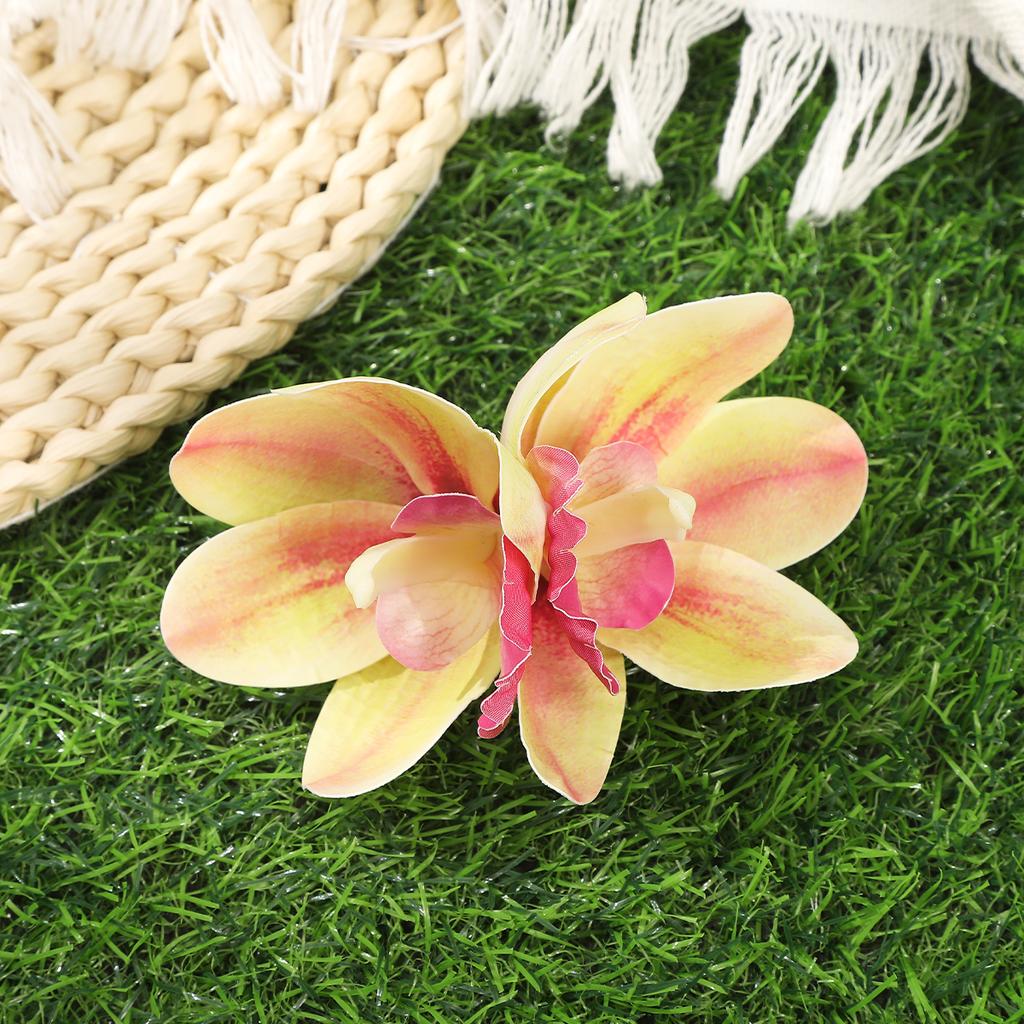 AWAYTR Kolorowa Orchidea Cymbidium Spinka do Włosów Kaczydziobowa Floralne Klipsy do Włosów Walentynkowe Nakrycie Głowy Akcesoria do Włosów Dziewczynki Prezent Festiwalowy