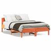 VidaXL Bed Frames with Headboard, Double Bed with Slatted Base, Adult Bed, Bedroom Furniture, Modern, Wax Brown 842605