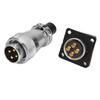 WS20 Aviation Plug Socke Waterproof 4 Pin Aviation Male Female Plug Square with Screw Electrical Power Connector
