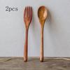 Winding Spoon-fork Creative Wooden Spoon Forks Set with Long Handle Kitchen Tools Tableware