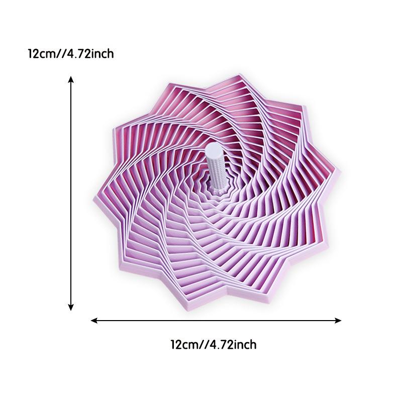 3D Printed Radish Tower Spiral Toy: Foldable Star Shape with Handle