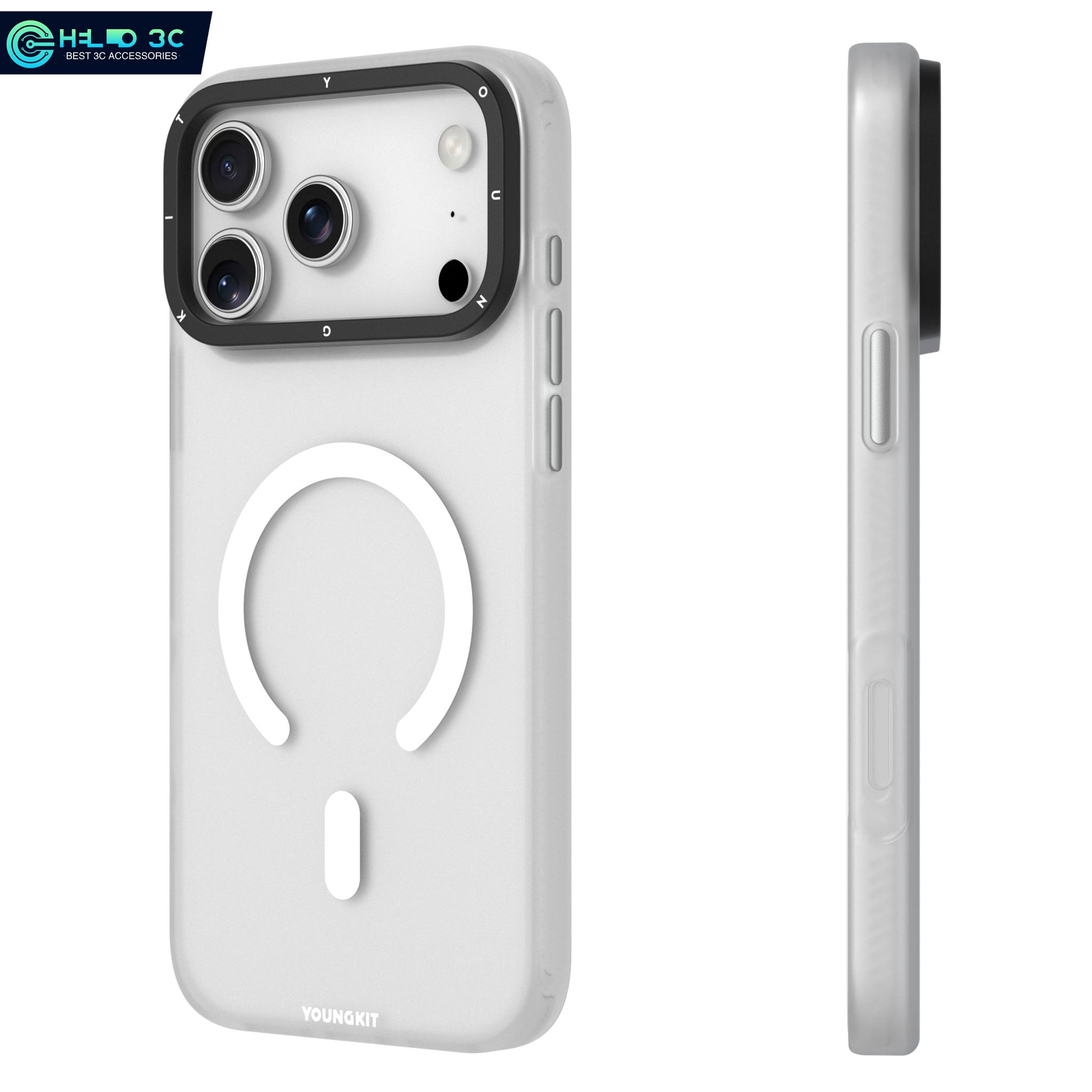 

Магнитный чехол Youngkit Ultra Thin, совместимый с чехлом для iPhone 17 Pro Max, противоударный чехол для iPhone 17 Pro, противоударный iPhone 17 Pro матово-белый