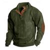 Men's Pullover for Autumn and Winter, Suede Lapel Striped Sweatshirt, Casual Striped Knitted Shirt for Young People