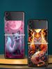 Red Fox Hard PC Phone Case For Samsung Galaxy Z Flip 7 6 5 4 Black Cover For Galaxy Z Flip 3 Foldable Shell Fundas Capas Coque