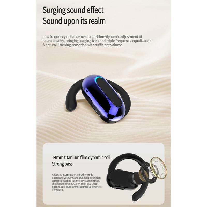 Highly Fidelity Bluetooth-compatible 5.3 Earbuds with Earhook ,10M Distance Wireless Earbuds Waterproof Sport Headphones