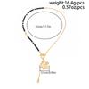 Flower Pendant Necklace for Women Vintage Adjustable Crystal Beaded Choker Jewelry Accessory