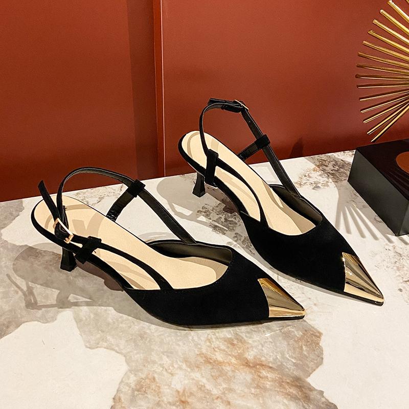 Sandal Female Design Metal Pointed Toe Stiletto High Heels Party Prom Shoes Women Pumps Zapatos Mujer