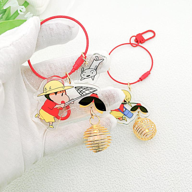 

Crayon Charming Shinchan Keychain Acrylic Night Light For Gifting Collecting And Red Ribbon