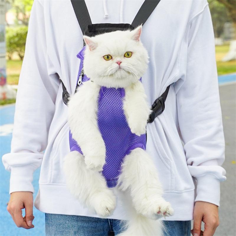 Dog Backpack Pet Backpack Outdoor Mesh Breathable Cat Backpack Small and Medium Dog Supplies