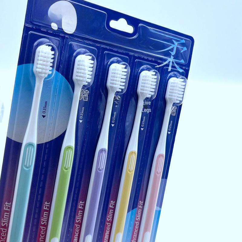 K404C Soft Bristle Toothbrush for Adults - Family Pack, Gum Protection, High-Density Small Head, Manual for Teeth Cleaning & Interdental Care.