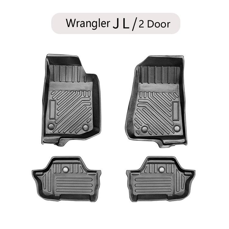 3D TPE LHD Car Floor Mat For Jeep Wrangler JK/JL 2007-2017 2018-2021 Car Foot Pad Floor Liner Carpet 2Door 4 Door Sahara Rubicon