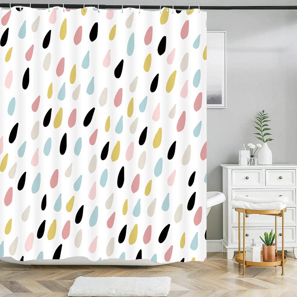 Cortină de duș cu imprimeu de pisică, Cortină de baie cu animal de desene animate pentru baie, pentru cadă, husă pentru baie, cortină de duș cu 12 buc. cârlige