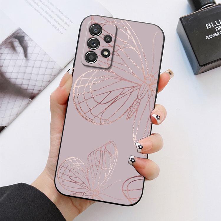 Glitter Hearts Love Leaf Phone Case For Samsung Galaxy S24FE S25 Ultra A02 A03 A04 A05 A06 A12 A13 A16 A26 A35 A36 A56 A55 Cover