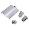 7oz Silver Portable 304 Stainless Steel Flagon Whiskey Vodka Wine Pot Hip Flask Set Alcohol Drinking Funnel Cup Set