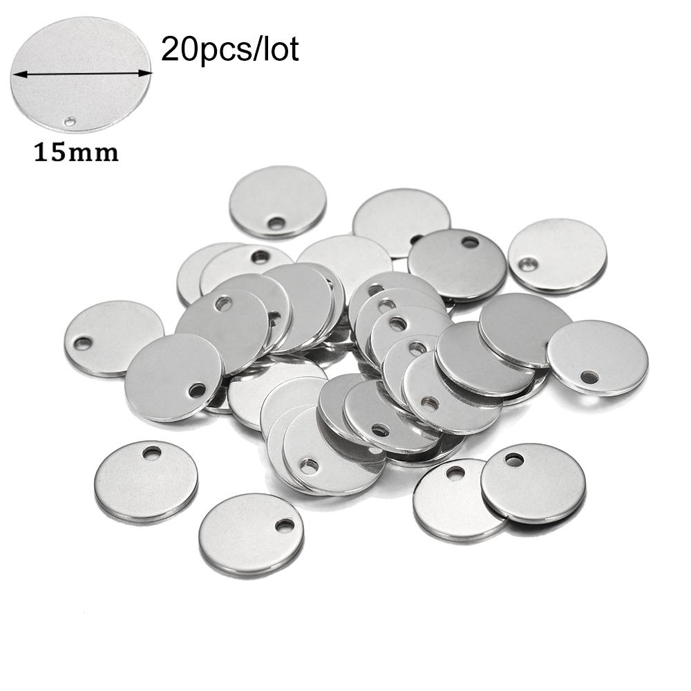 20Pcs Gold/Rose Gold Stainless Steel Charms Dog Tag Heart-Shaped Water Drop Oval Blanks Pendant Charms For DIY Jewelry Making