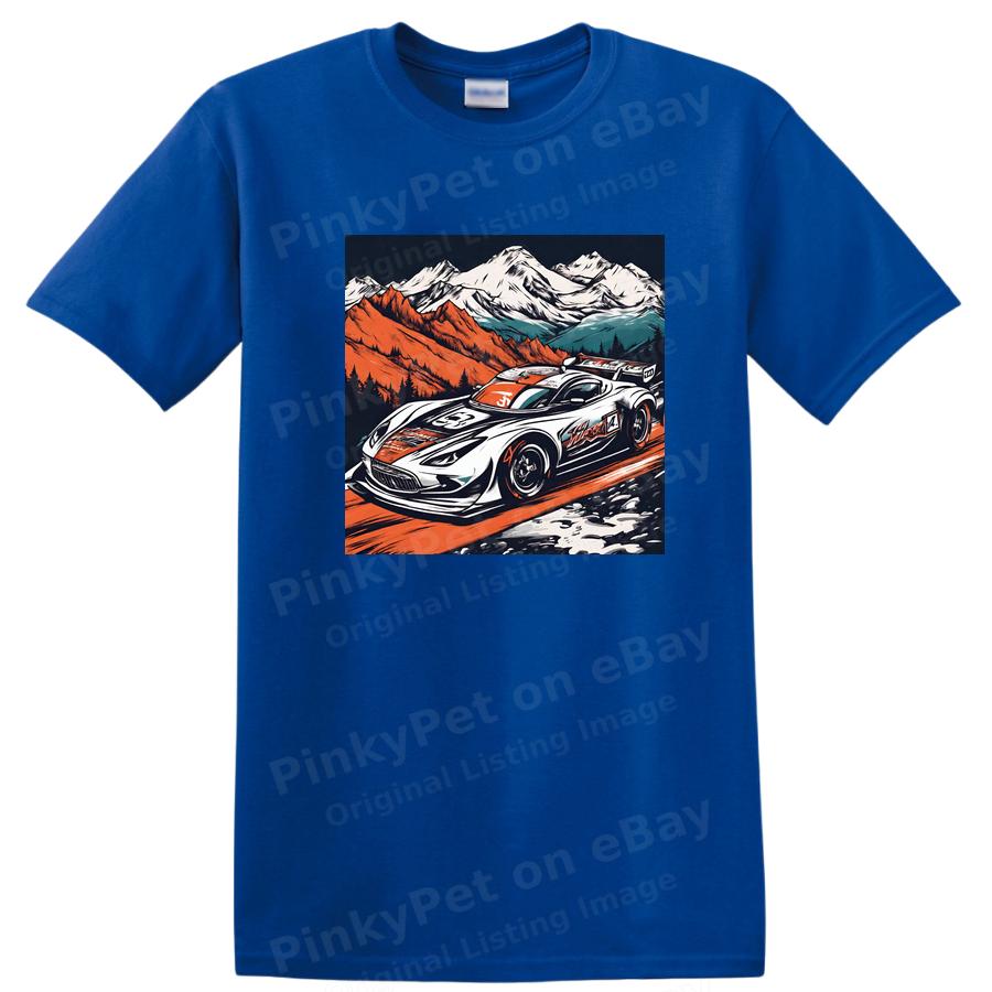 Racing Car Mountain Adventure Graphic T Shirt Cool Car Tee for Drivers