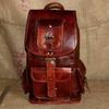Leather Backpack Vintage Rucksack Genuine Men's Brown Travel Bag