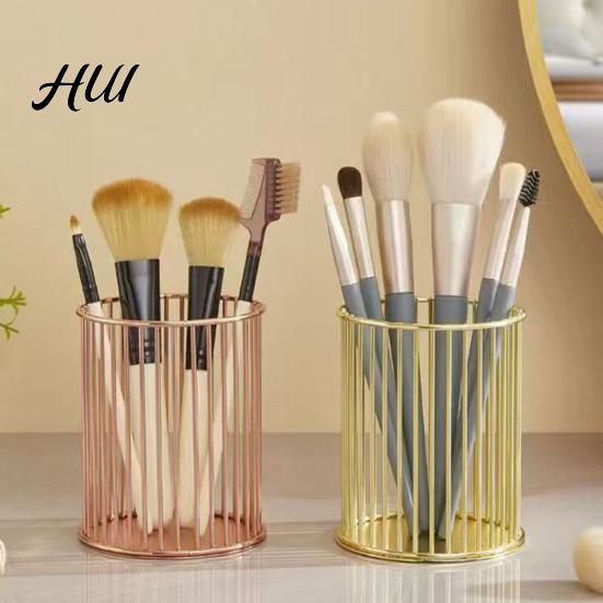Rust-resistant Pen Cup Metal Holder, Nordic Desk Organizer for Makeup Brushes, Iron Holder Anti-Rust Multifunctional Storage Basket Pencils