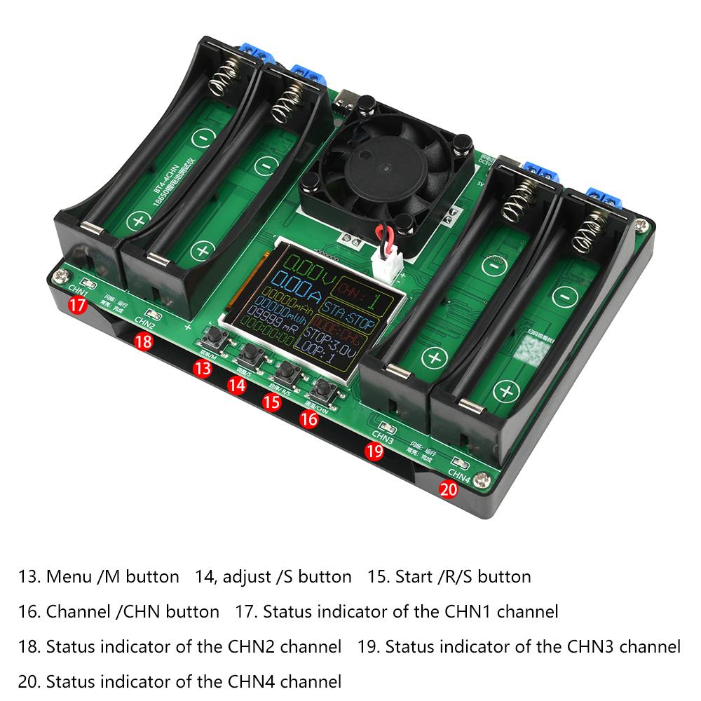 18650 Lithium Battery Capacity Tester MAh MWh Capacity Division Internal Resistance Measuring Module Type-C 18650 Battery Tester