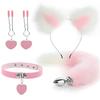 Anal Sex Toys Fox Tail Butt Plug Sexy Plush Cat Ear Headband With Bells Necklace Set Massage Sex Toys For Women Couples Cosplay
