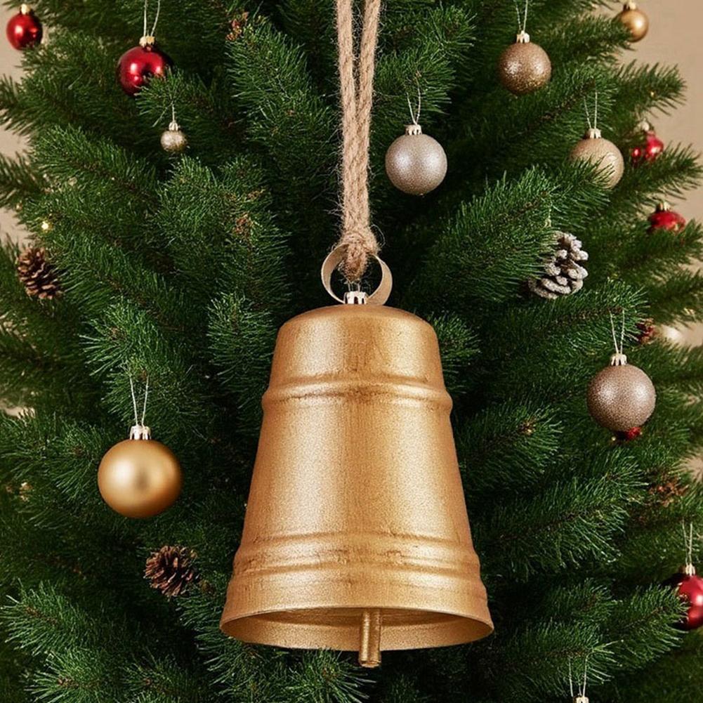 Christmas Bell Pendant Gold Vintage Cow Bell Christmas Tree Decoration