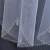 Wedding Bridal Veil with Metal Comb Teeth Wedding Hair Accessories for Brides 2 Tier Tulle 40" with Glitter Beads Edge