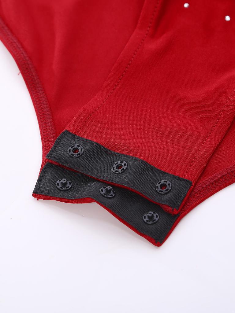 Rochie Dans Latino pentru Femei Umăr Asimetric Strălucire Strasuri Tiv Neregulat Body cu Croi Deschis