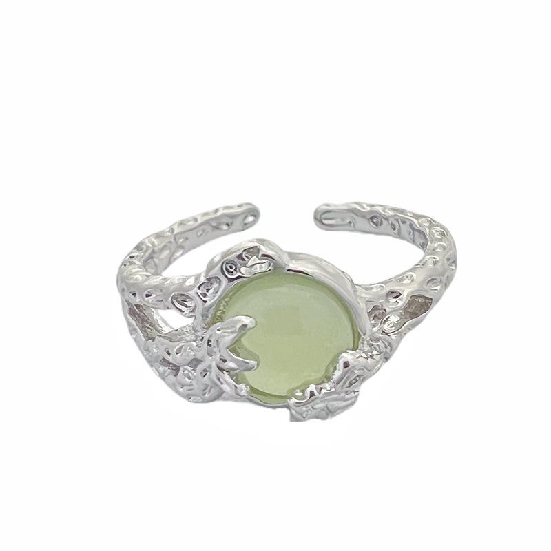 [Ice Jade Wrapped Branches] National Style Open Ring French Premium Sense Stacked Women Wearing Niche Rose Rings