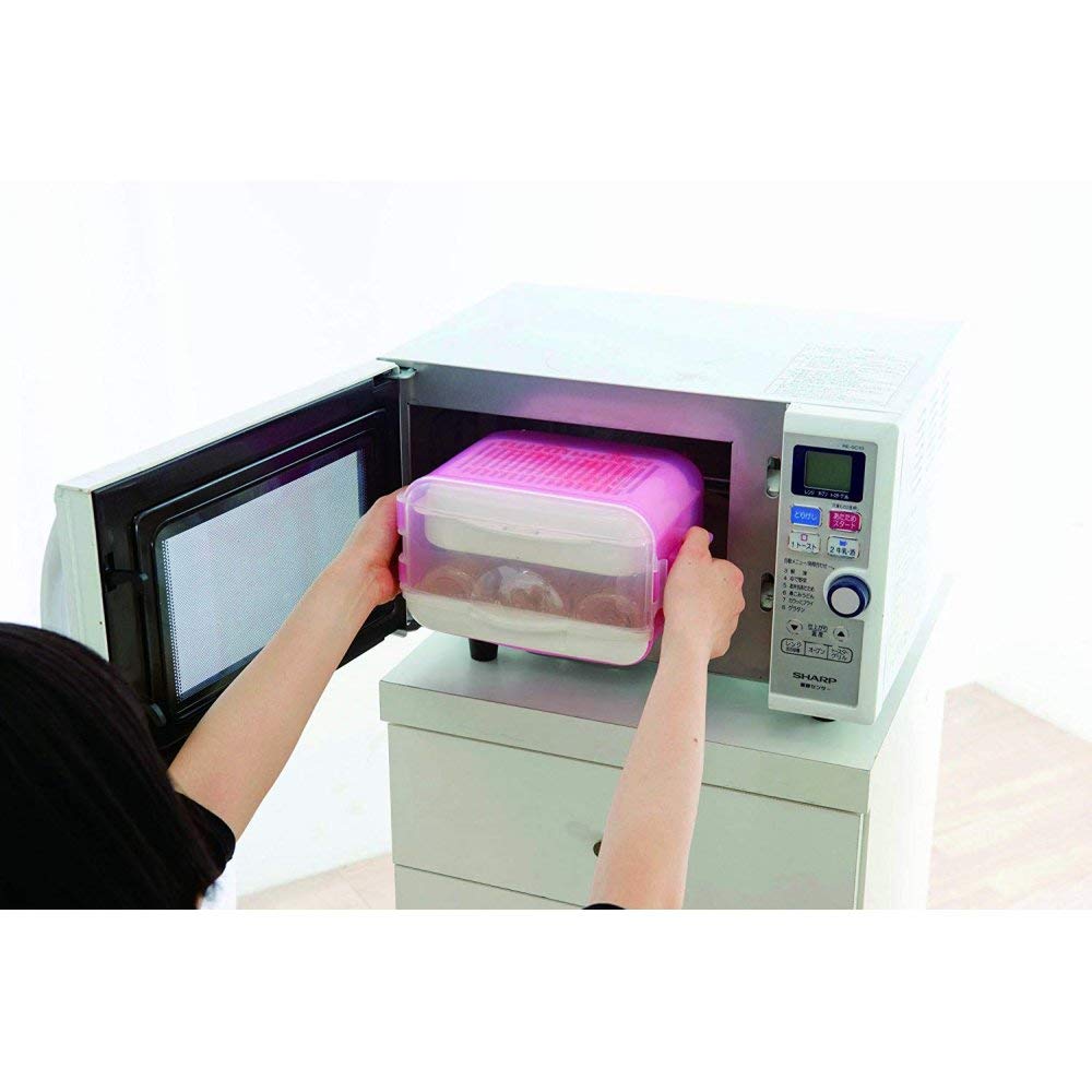 Pigeon Microwave Steam Chemical Sterilizer Case 04023 Baby Bottle Sterilizer Case &
