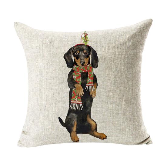 Weihnachten Tier Hund Leinen Kissenbezug Kissenbezug Sofa Bett Auto Cafe Büro Dekor
