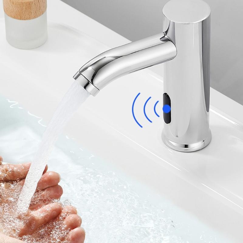 Contactless Sink Regulator Hygienic Automatic Activates Bathroom Spouts Battery Operated Control Unit Designs for Home