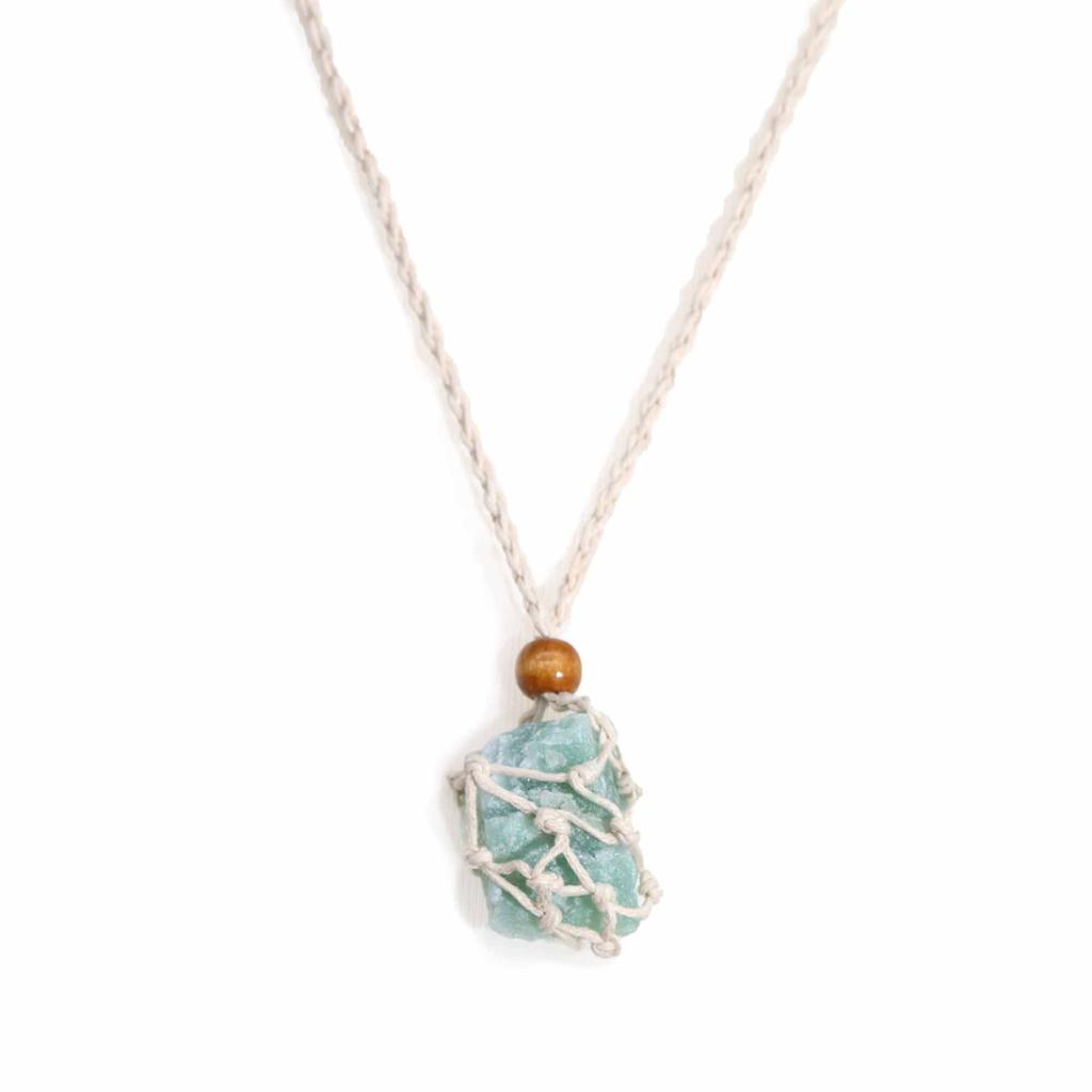 Edelstein-Halskettenband, Verstellbar, Naturfaser