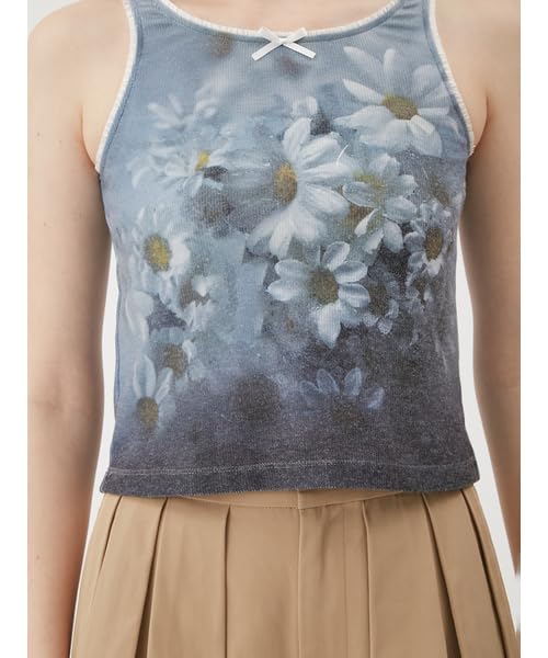 Furfur Philly Chocolate Flower Tank RWCT251129 Top, Women's, White,