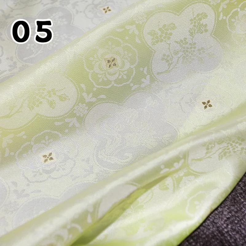 1m High End Jacquard Fabric Small Golden Osmanthus Lotus Flower Brocade Fabric for Cheongsam Horse Face Skirt DIY Sewing