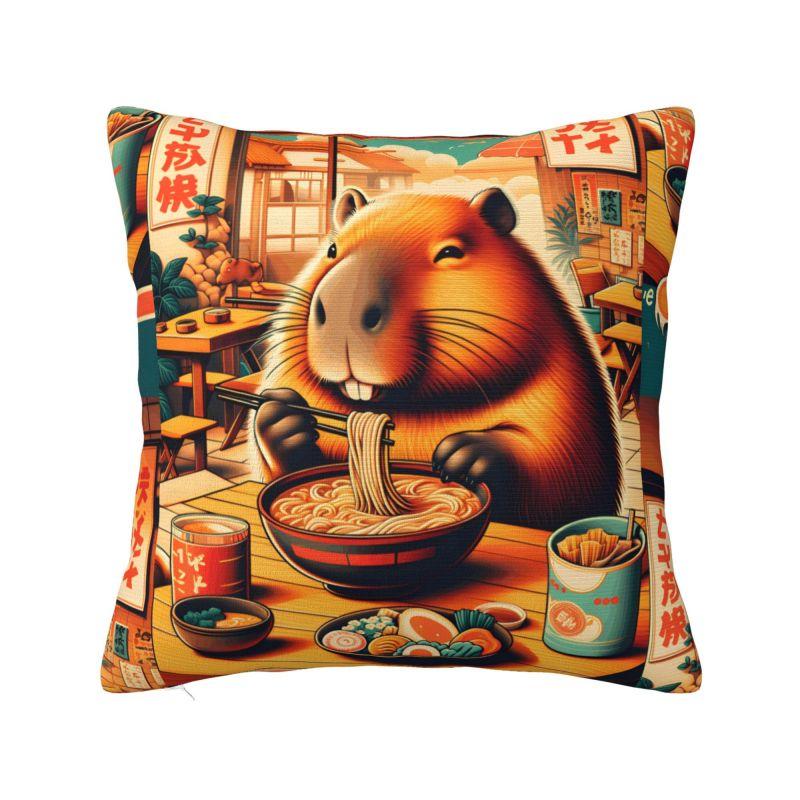 Cute Animal Capybara Cushion Cover x cm Polyester Soft Throw Pillow Case For Sofa Chair Decoration Bedding Pillowslip