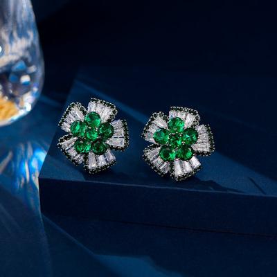 2025 New Full Drill Three-dimensional Flower Stud Earrings for Women