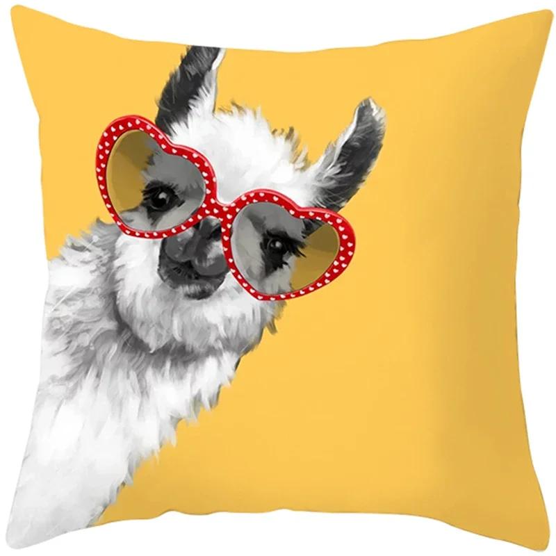 Summer Yellow Pineapple Leaf Print Pillow Case Home Decor 100% Polyester Throw Pillow Cover for Sofa Funda Cojin 45*45 Cushions