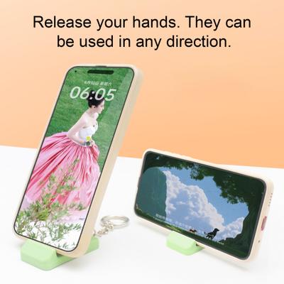 Phone Holder Keychain Pendant Portable Plastic Phone Stand Mini Desk Cellphone Support Lightweight Keyring for Most Phone
