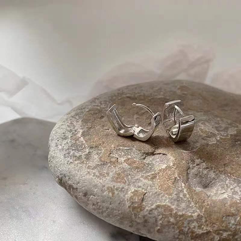 Beixi Sterling Silver Geometric Small Ear Cuff Earrings