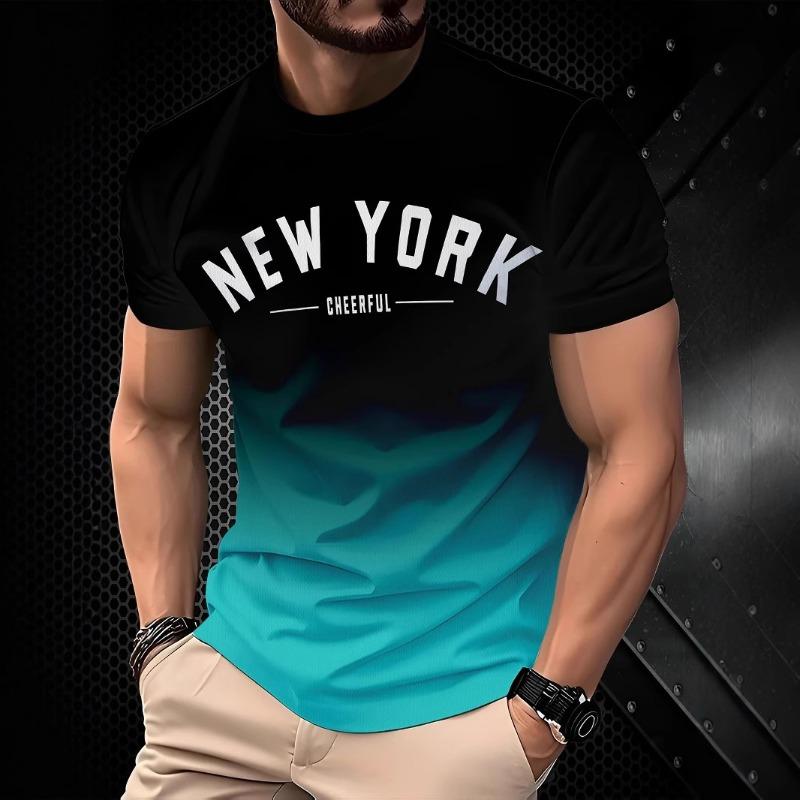Street Hip-Hop T-Shirt Mode für Frühling Sommer Herren Freizeit Rundhals Kurzarm T-Shirt