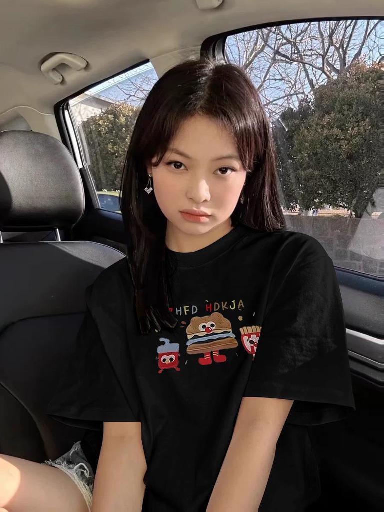 Plus Size Women's Unique Straight Shoulder Short-Sleeve Pure Cotton White T-Shirt - Summer 2025 Collection