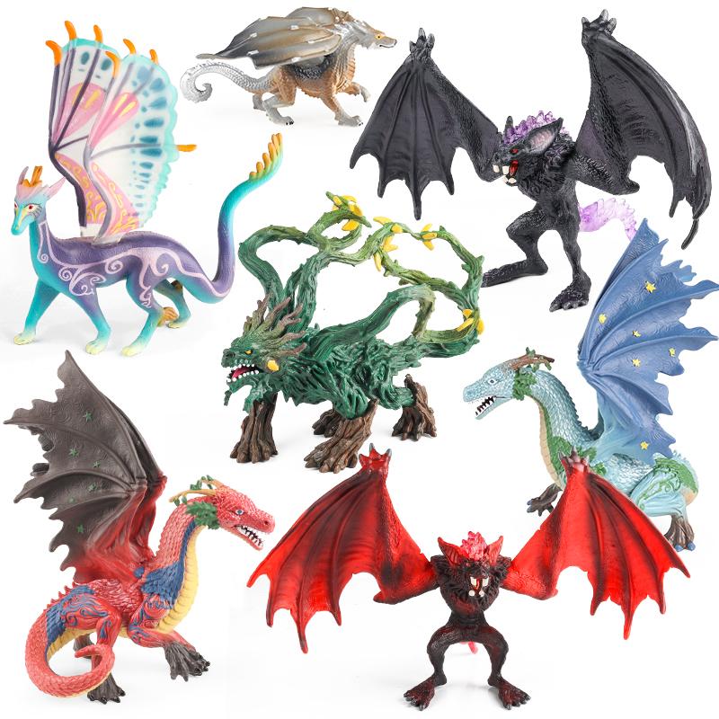 Oenux Simulation Dinosaur Bayala Dragon Tree Monster Bat Demon Basilisk Animal Model Action Figures Pvc Collection Kid Toy Gift