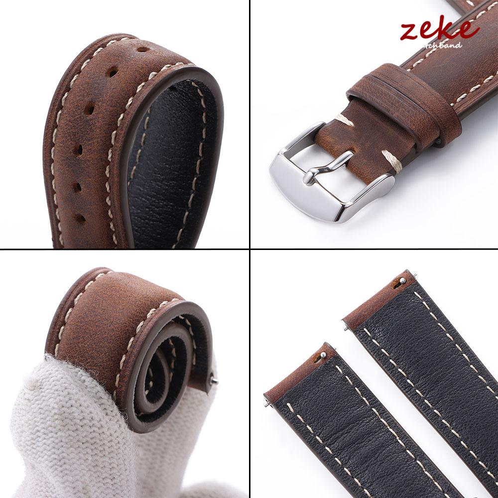 Armband aus Rindsleder 14mm 16mm 18mm 20mm 22mm 24mm Retro Dunkelbraun Schnellverschluss Uhrenarmband für Samsung Galaxy Watch 8/7/6/5/4