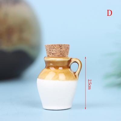 1:12 Casa de bonecas miniatura cerâmica jar tempero jar cozinha brinquedo decoração para casa