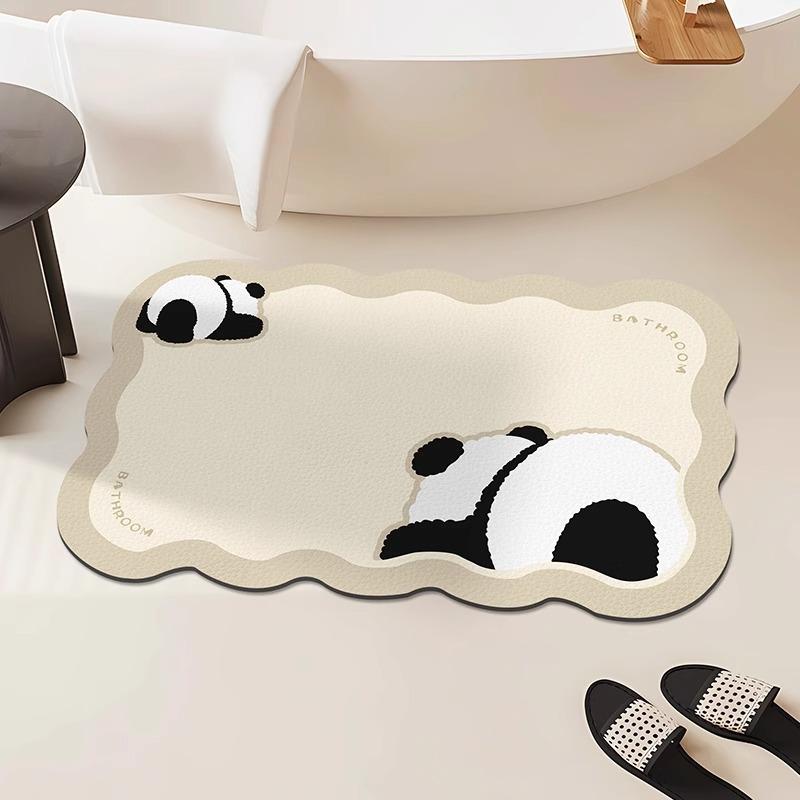 Entzückende Panda rutschfeste schnelltrocknende Badezimmer-Bodenmatte